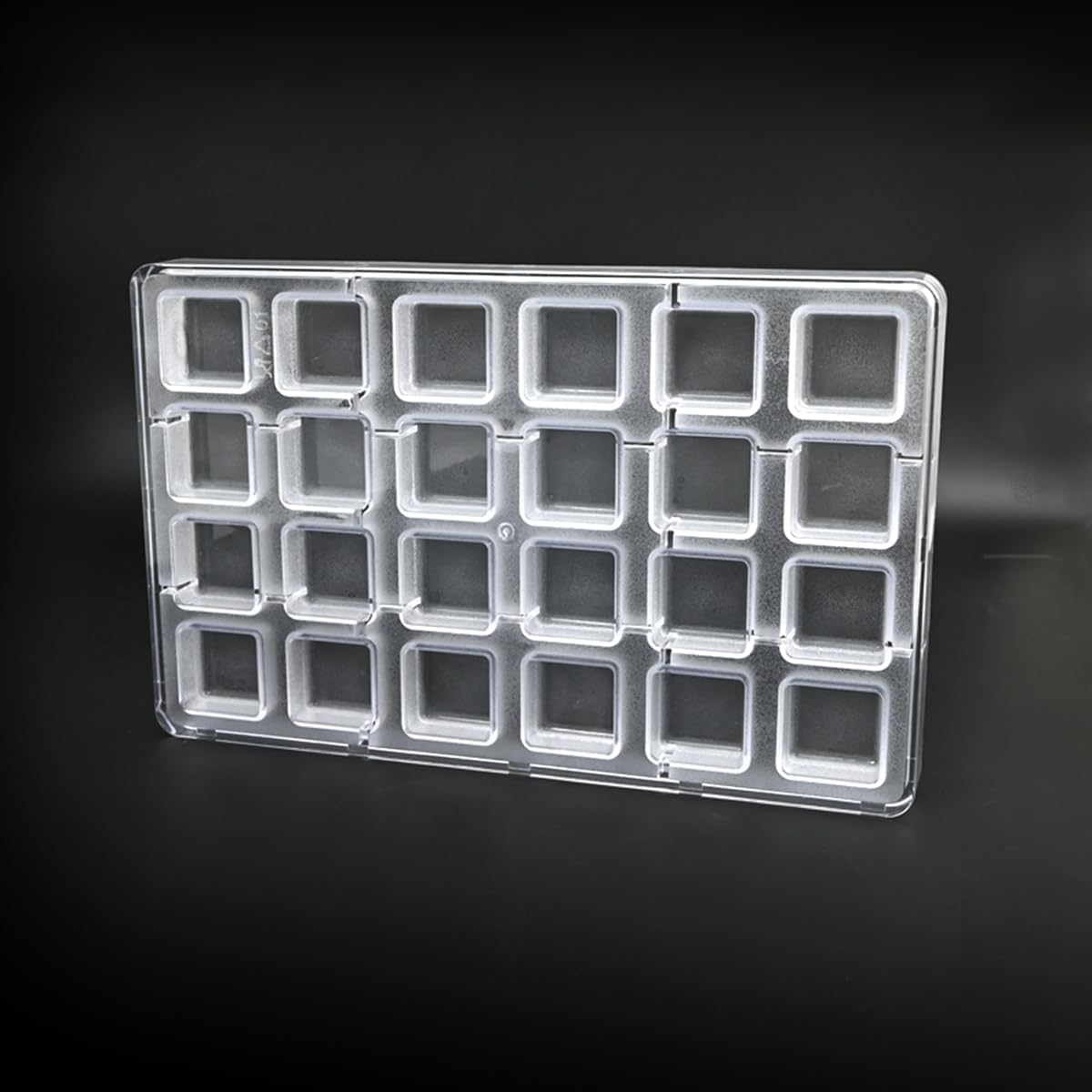 TUKE Polycarbonate Chocolate Molds 24 Cavity Square Shape Food-Grade Plastic Mold, Reusable Baking Mold for DIY Candy, Cake Decorating, Valentine’s Day, Christmas (A_ Square)