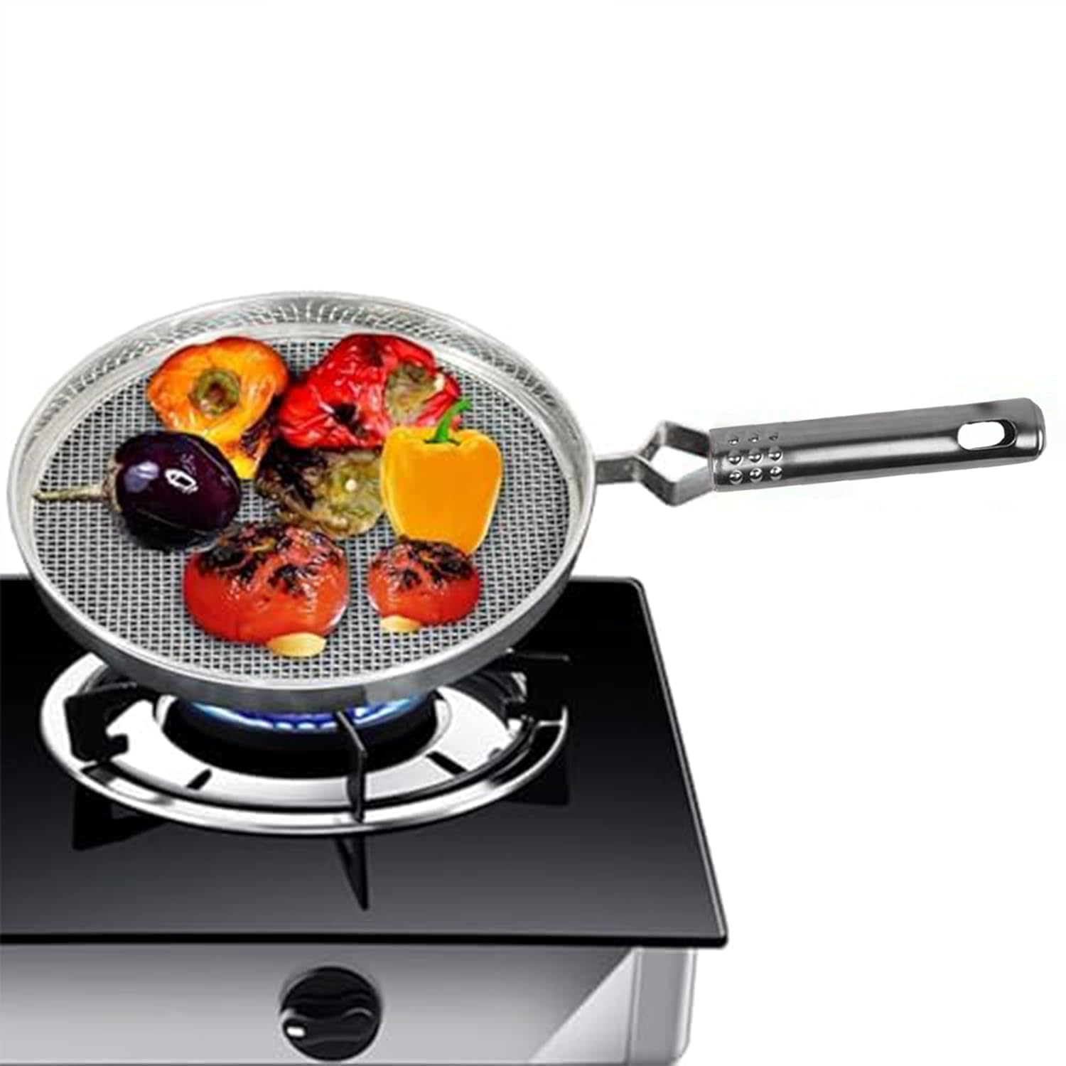SMITH'S 2015 Phulka Grill Pan Roti Maker, Papad Maker, Grill Pan Non Stick, Cooking Pan Home Essential Items Pulka Grill For Home Gas Stove, SmithÂ’S® Black Matte Round (Grill - Pk 1) 1