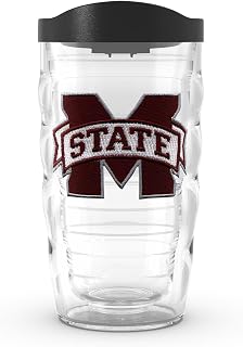 Tervis Made in USA Double Walled Mississippi State University Bulldogs Insulated Tumbler Cup Keeps Drinks Cold & Hot, 10oz Wavy, Primary Logo