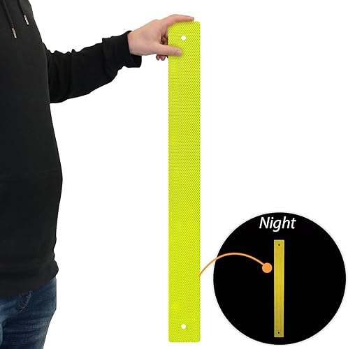 Miniatura 2 de SmartSign Panel de poste reflectante  3 "x 30" 3M Grado Diamante Fluorescente Amarillo Verde