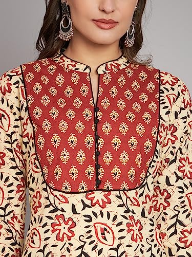 Image of Rapsodia Women's Cotton Regular Kurta (R70149-Red-P Red)