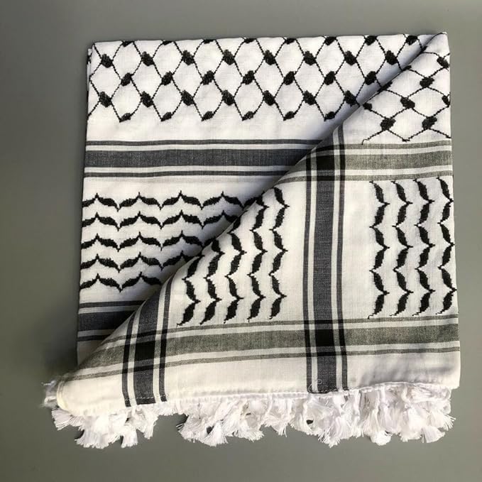 Premium Shemagh Keffiyeh Scarf, Original Palestinian Design, 100% Cotton Handmade, for Men and Women2