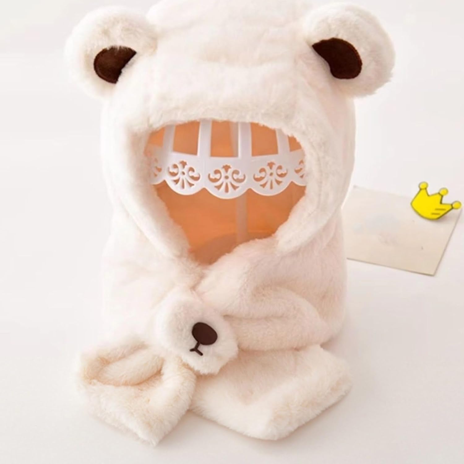 Winter Hat Scarf Combo Soft Fleece Ear Protections Unisex Cold Weather Accessory for Girls Double Scarf Earfla