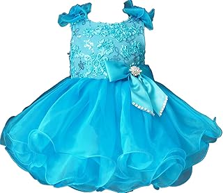 Jenniferwu Infant Toddler Baby Newborn Little Girls Pageant Party Birthday Dress G190-1 Blue Size 12-18M 