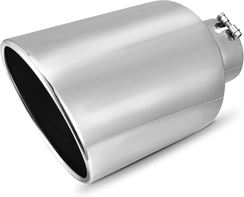 AUTOSAVER88 Punta de escape de entrada de 5 pulgadas, entrada de 5 pulgadas, salida de 10 pulgadas, longitud total de 18 pulgadas, punta de escape