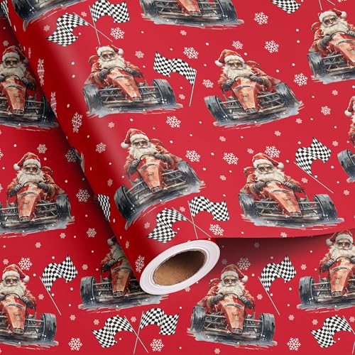 Altarho Race Car Christmas Wrapping Paper