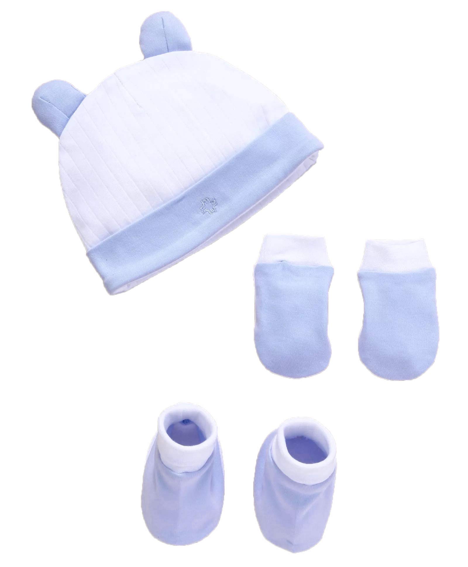 Accessories (Cap, Mittens, Booties) Gift Set 3 pcs - Blue