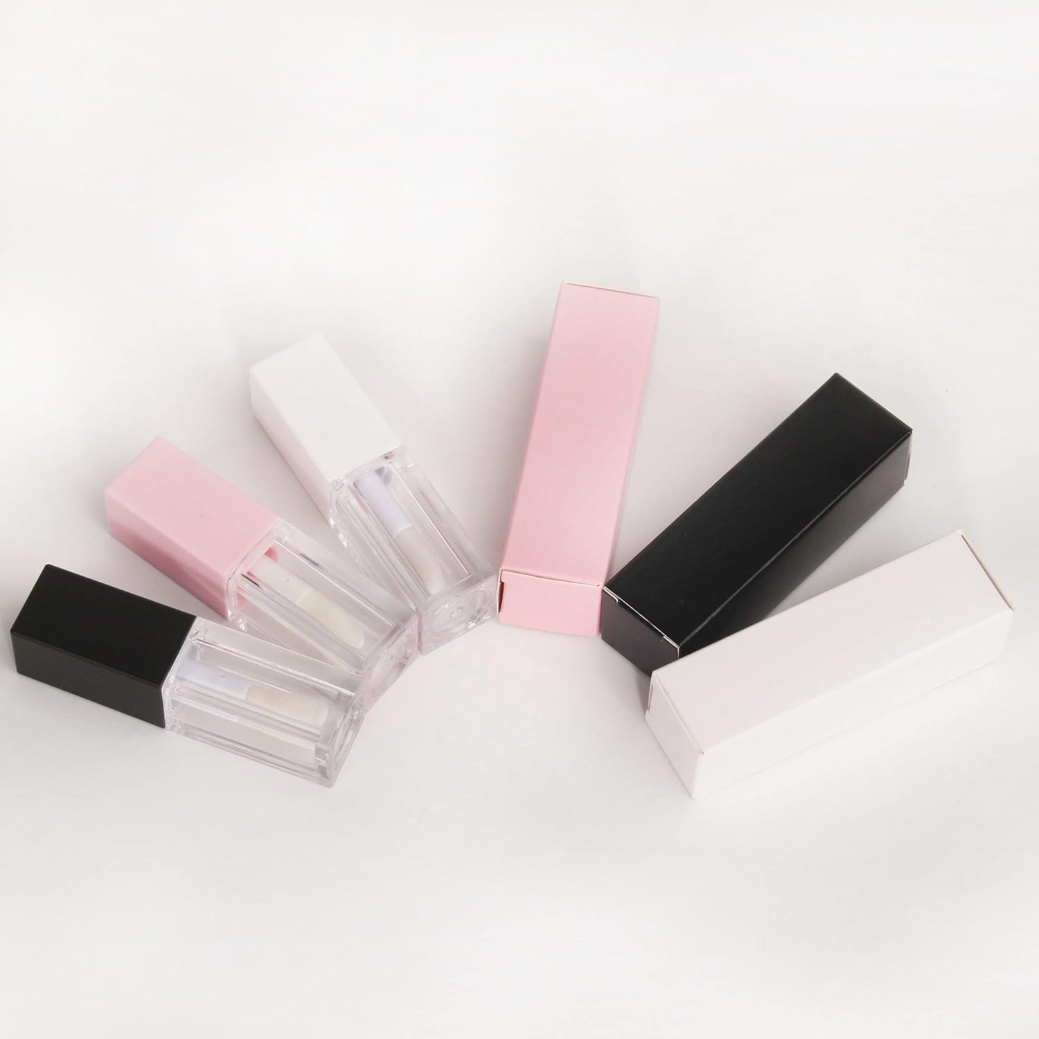 24pcs 5ml Empty white square lipgloss tubes bulk wholesale with big wand lipgloss containers…