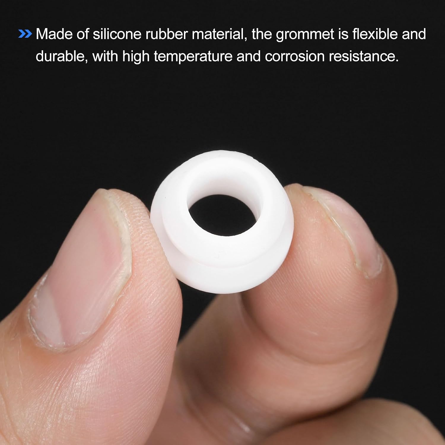 MECCANIXITY 10Pcs Snap Silicone Rubber Grommet Plug Mount Dia 10.5mm ID 7.5mm Narrow Groove Width 2mm Seal Anti-Scratch Sleeves for Electrical Box Cable Pipes White