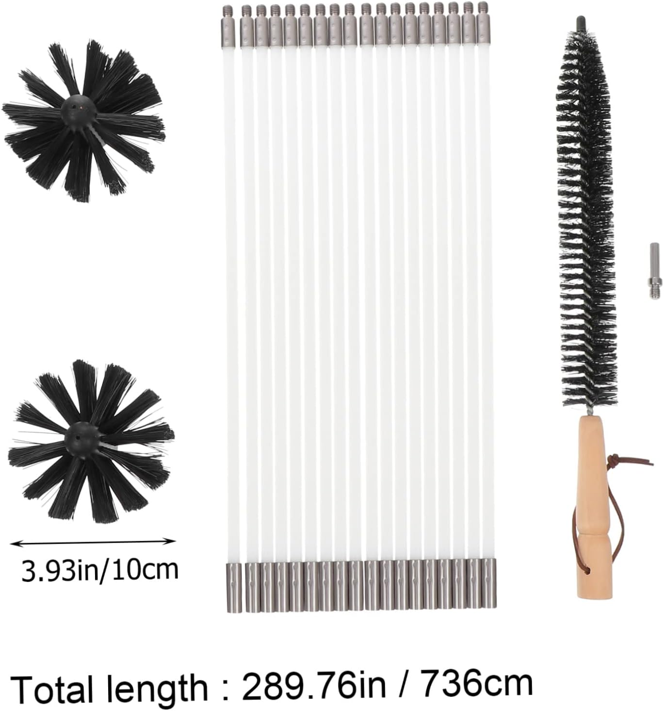 VOSAREA 2 Sets Rod Chimney Cleaning Brush Kit Flexible Brush for Dryer Vent and Fireplace Maintenance Lint Tool for Safe Stove Vent Cleaning