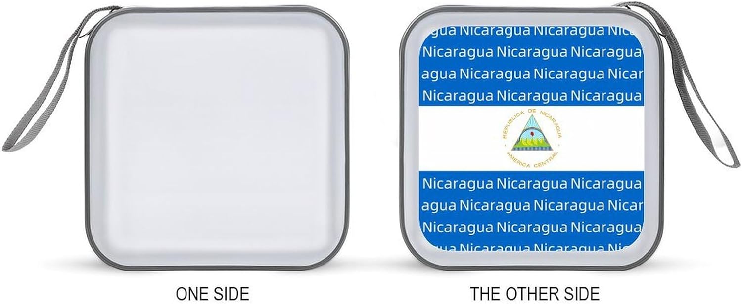 Nicaragua Nicaraguan Flag Protective CD Case Storage Rack 40 Capacity DVD Holder Organizer Car Travel