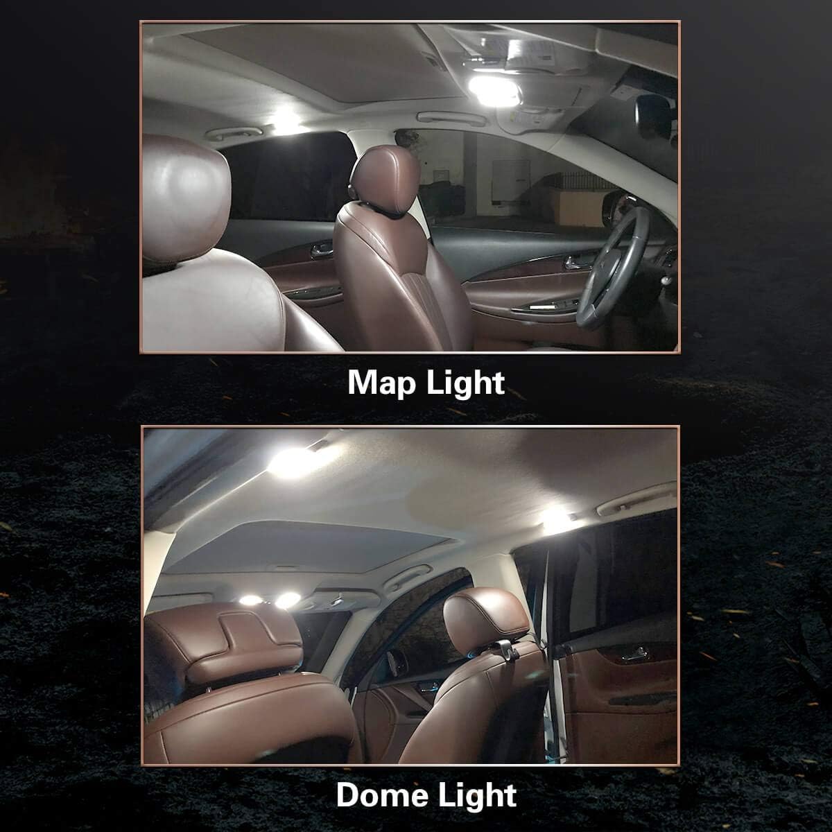 LASFIT 194 LED Bulbs Buldle White 10 Pack, 168 T10 2825 W5W LED Bulbs Canbus Error Free for License Plate Dome Map Courtesy Door Trunk Interior Lights