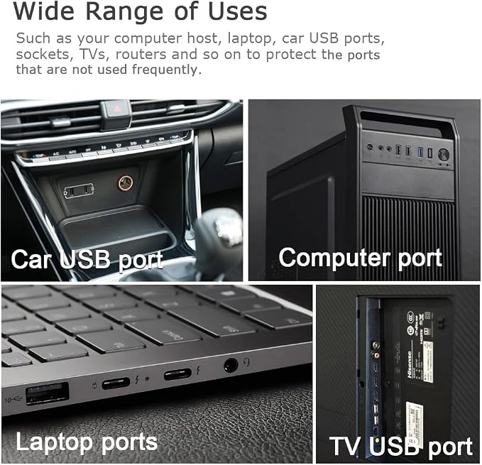 Set 45 pcs tapas silicona para puertos USB y HDMI miniatura 4