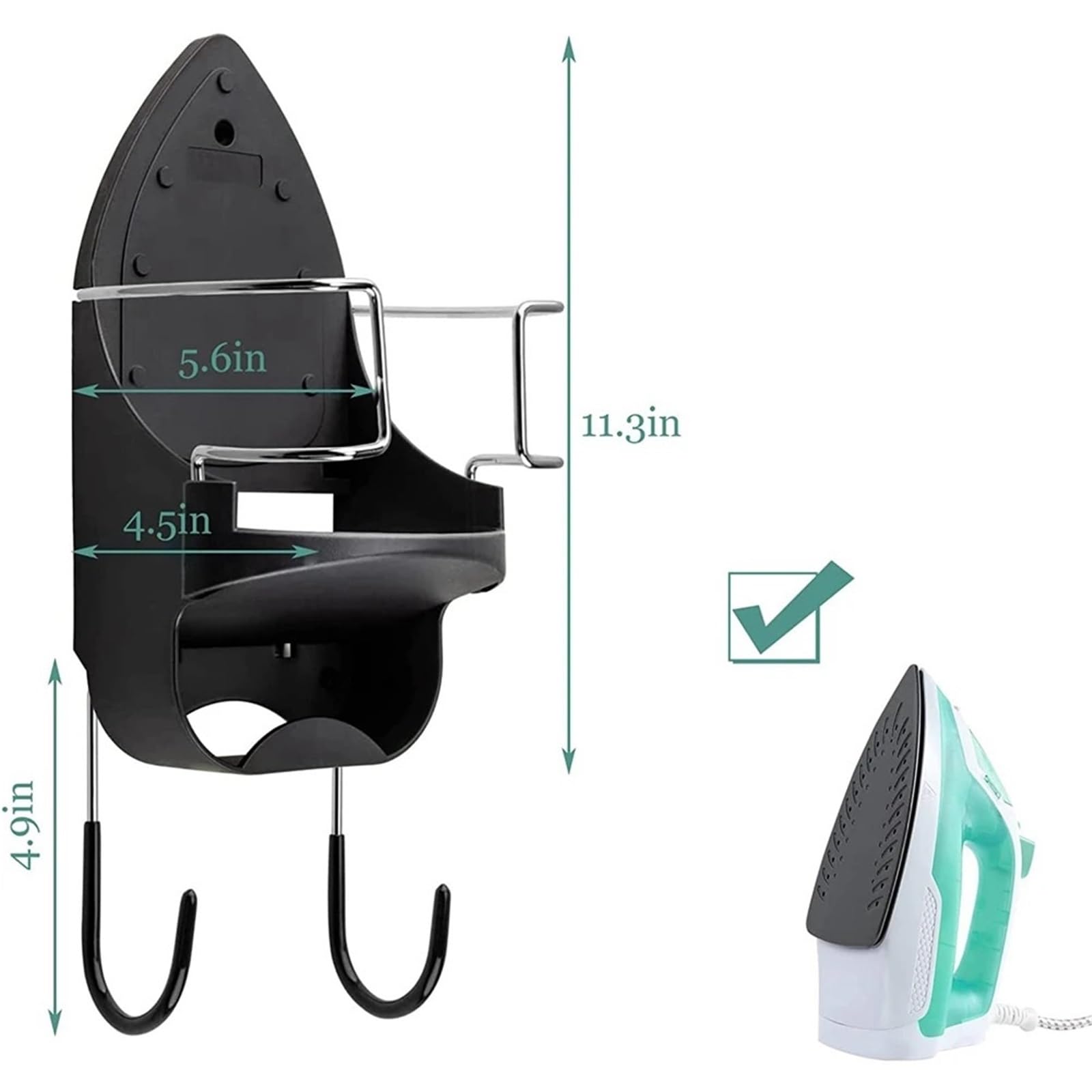 Home Essentials, Supporto per ASSE da Stiro, Supporto da Parete per ASSE da Stiro e mensola portaoggetti per riporre Gli Abiti da Stiro con Ganci rimo