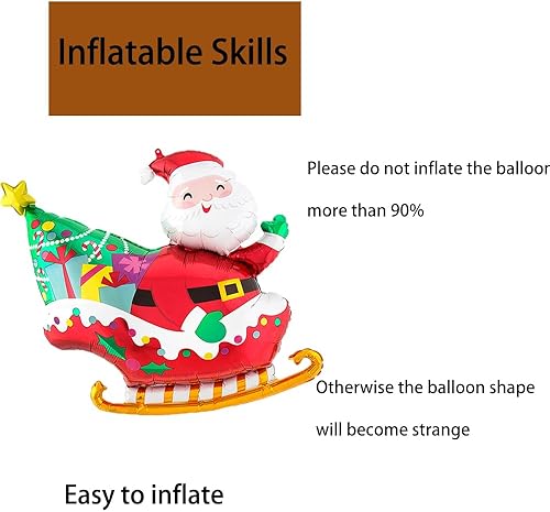 Miniatura 5 de Juego de globos de aluminio de Papá Noel para decoración de fiestas de cumpleaños y temática de Navidad, 3 piezas