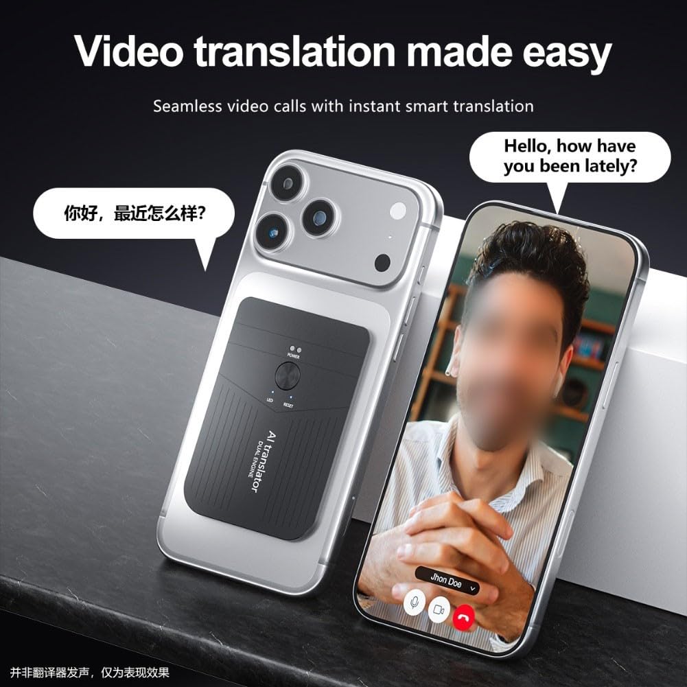 Dispositivo traduttore di lingue AI con oltre 140 lingue, convertitore vocale reale per riunioni di lavoro e viaggi, dispositivo di traduzione offline con traduzione di foto e video, ricarica