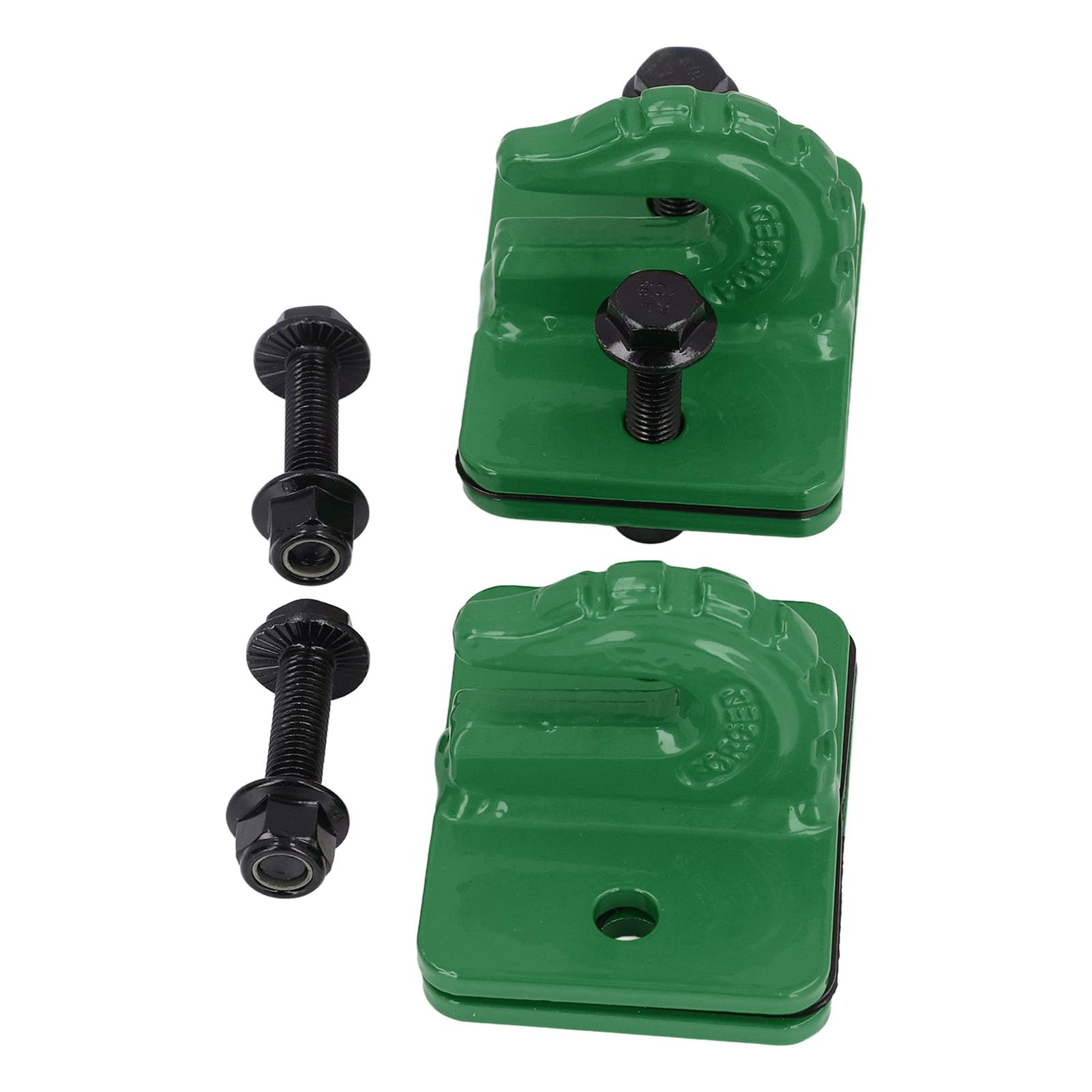 2er-Set Traktor-Eimerhaken-Set, 3/8 Zoll Legierter Stahl der Güteklasse 70, 7500 Lbs, Anschraubbarer Haken für Wohnmobil-UTV 15000 Lbs, Sicher mit 10,9-Bolzen, für (Grün)