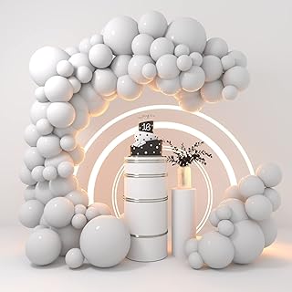 Sponsored Ad - 105 Pcs White Balloons Garland Kit 18/12/10/5 Inch Pastel Party Balloons Different Sizes Helium Quality Lat...