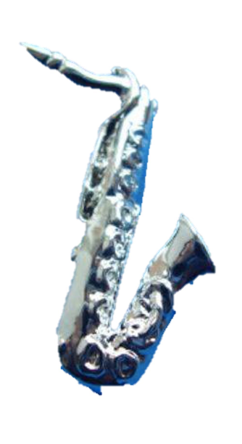 Skinhead Soul Saxophone Enamel Pin Badge (Silver)