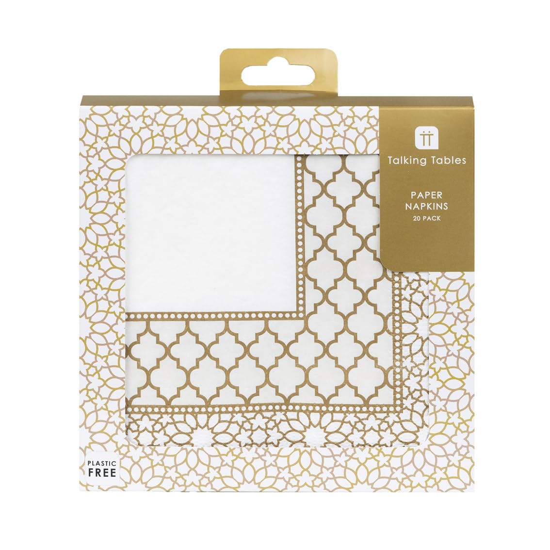 100 Serviettes En Papier Doré Talking Tables - 33cm Déplié - Pour Anniversaire, Mariage, Noël - Recyclables