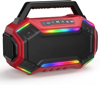 Bluetooth 6.0 Speaker with RGB, 30H Working Time, Large 9000mAh Battery, 30W Bigger Sound Powerful Bass, IPX6 Waterproof Jobsite Speaker, Support Karaoke and TWS Pairing
