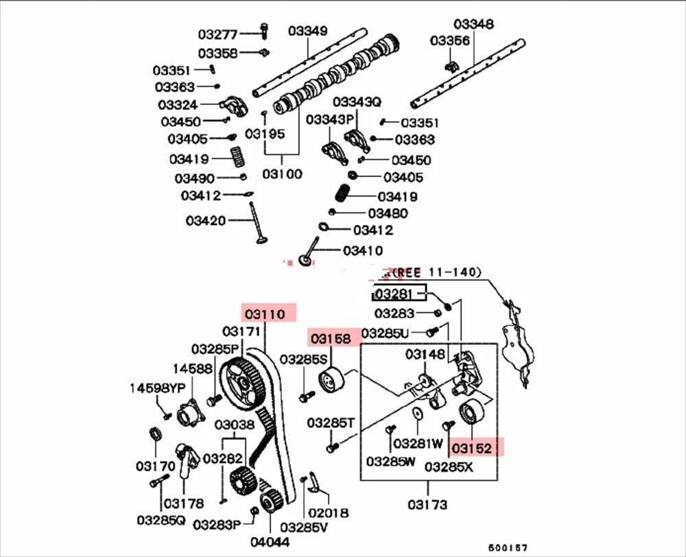 Tendicinghia Galoppino 4G64 Indicatore Tempo Kit Vestito Cinghia Distribuzione Per Pajero Per Montero V31W N34W KG5W V11W MD182294 MR984778 MD156604 MD308587