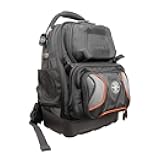 55485 Tool Bag Backpack, Durable Electrician Backpack with 48 Pockets for Hand Tools, Waterproof Bottom, Removable Tool Carrier