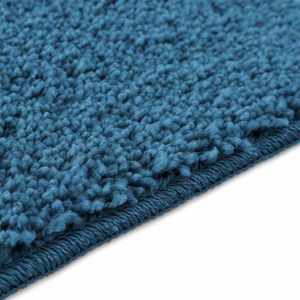 Rutschfeste Badmatte Blau 70 x 120 cm PP mit Latex-Rückseite für sicheren Stand, waschbar, schnelltrocknend, langlebig, geeignet für Bad, WC, Dusche, Gästebad und Fußbodenheizung