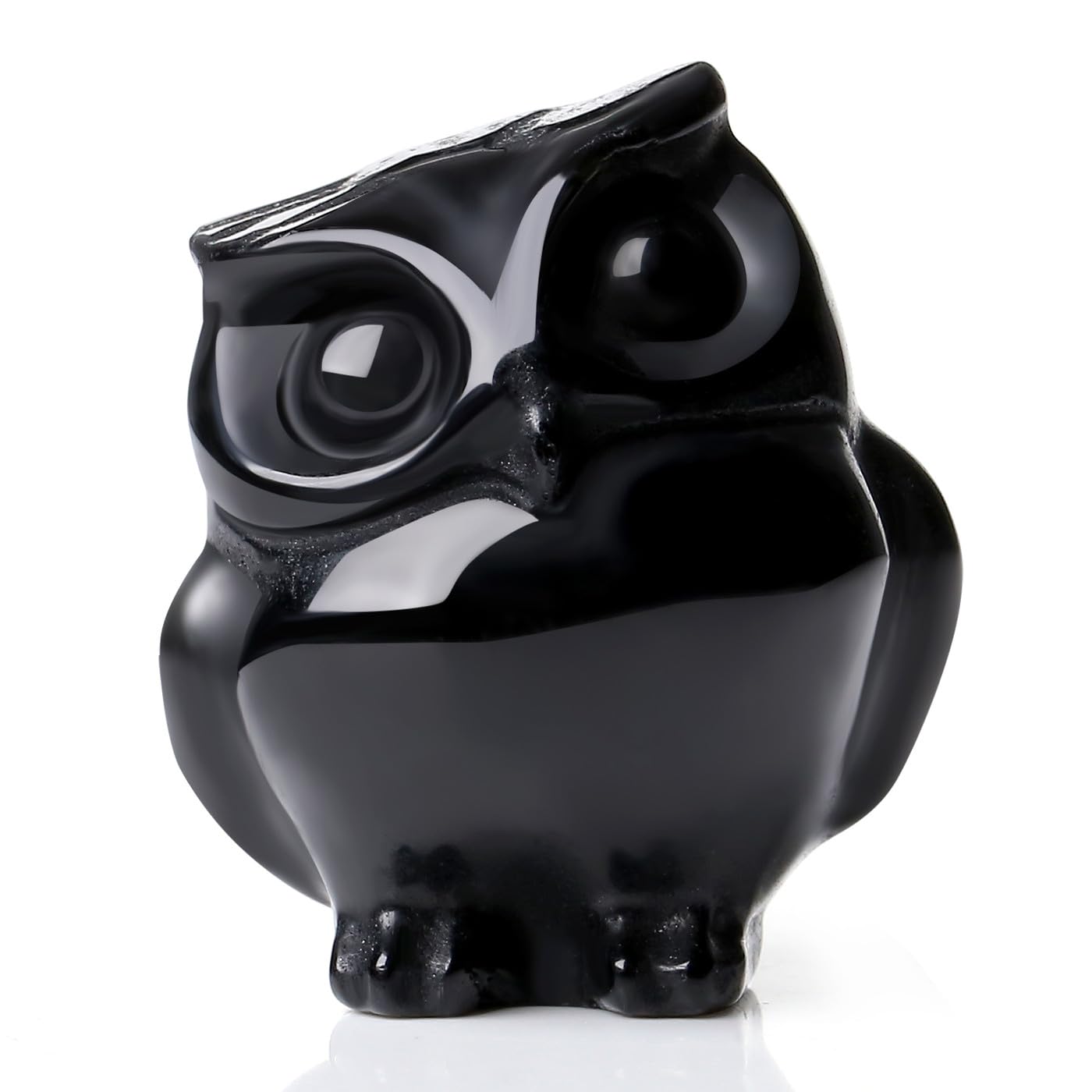 XIANNVXI Black Owl Ornament Figurine Statue Decoration for the Home Obsidian Crystal Owl Gifts for Women Men Witch Witchy Gifts Women Black Living Room Accessories
