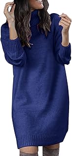 2025 Suéter de invierno para mujer con cuello alto largo vestido colgante