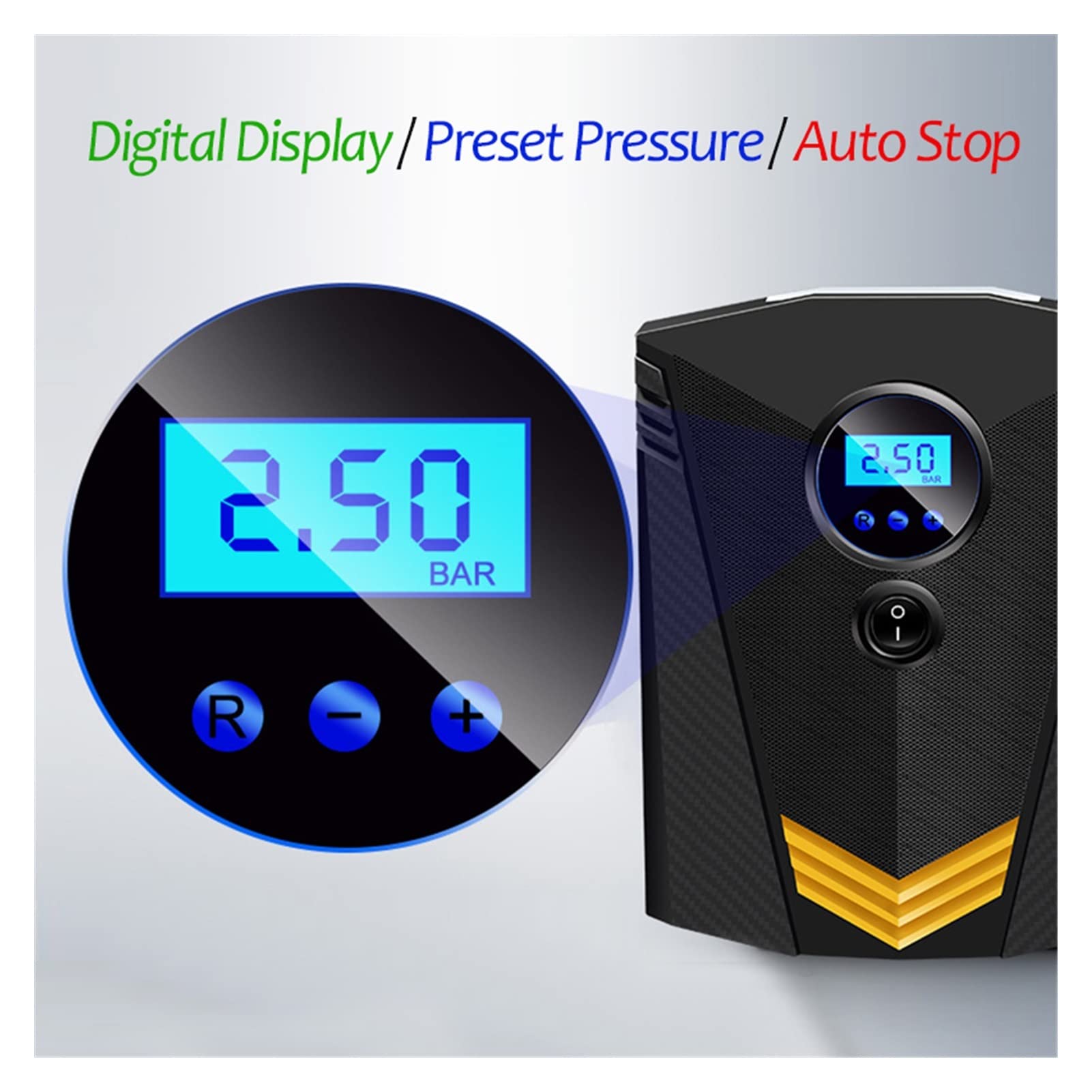 Inflador de neumáticos de Coche Digital Bomba Inflable de neumáticos de Coche Digital compresor de Aire automático para inflador de neumáticos de Ruedas de Coches