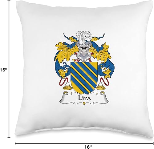 Miniatura 4 de Lira - Almohada con escudo familiar, 16 x 16 pulgadas, multicolor