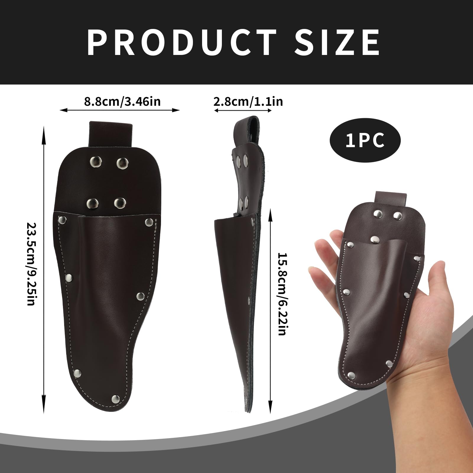 Funda Tijeras Podar, Pruner Holster, Funda de Cinturón para Cuchillo o Tijeras de Podar, Funda de Cuero Portátil Reforzada con Remaches, Ideal para Jardinería y Actividades al Aire Libre