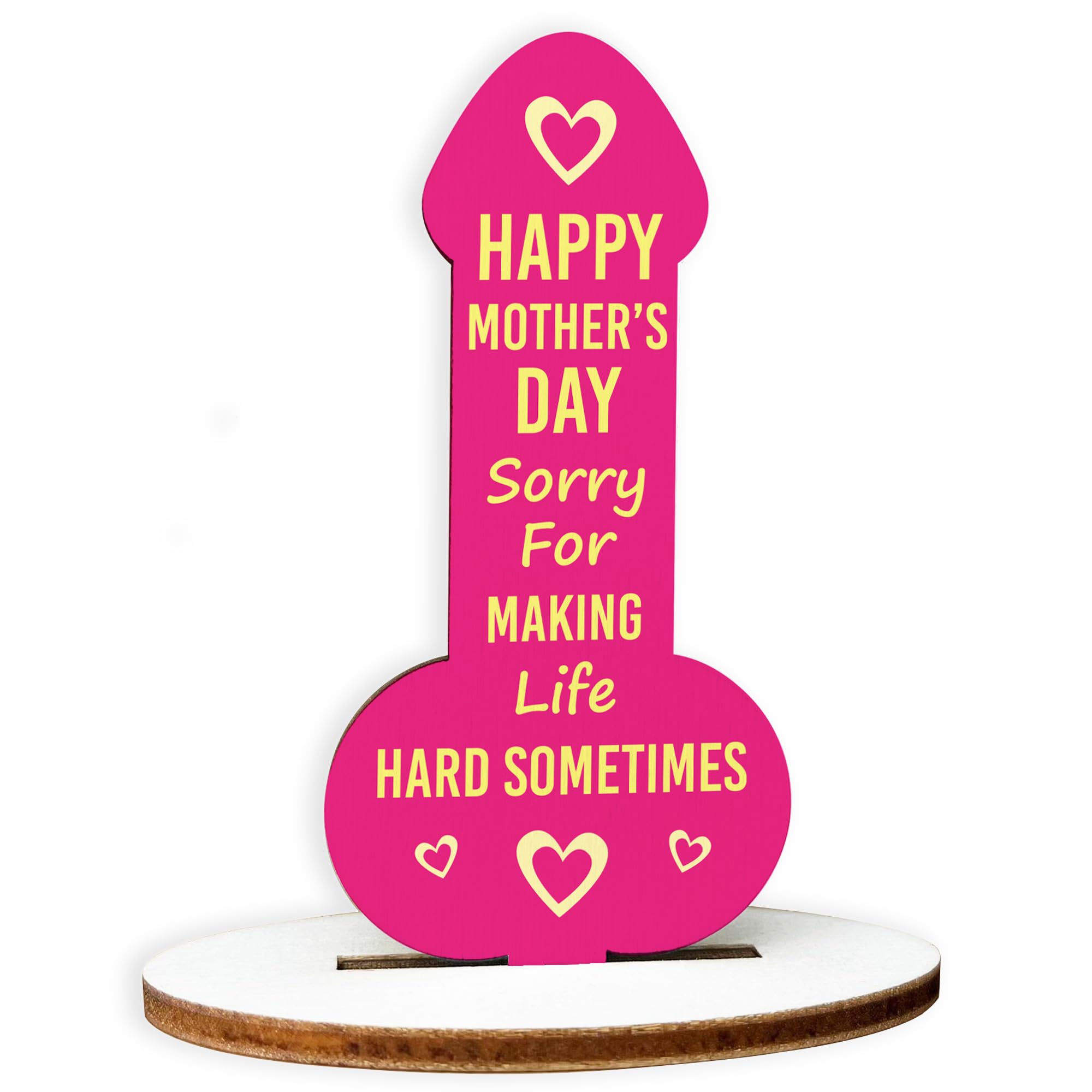 Red Ocean Funny Mothers Day Gift from Son Daughter Wood Plaque Joke Humour Mum Novelty Gift 80 x 80 mm