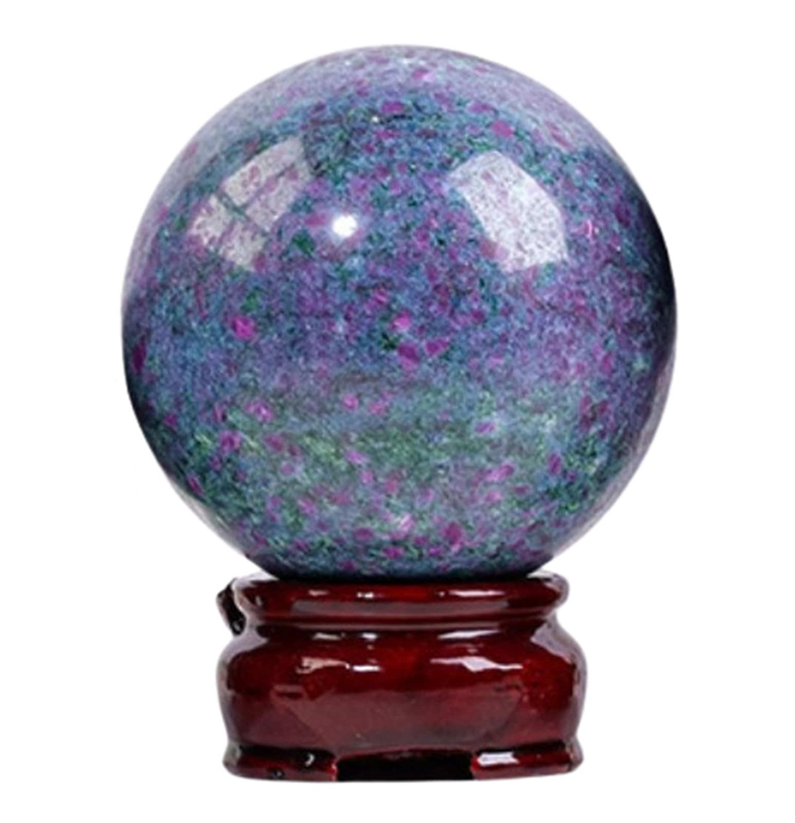 AEVHBAMXN Red Blue Green Gemstone Sphere Crystal Ball with Stand Quartz Stone Decorative Orb for Home Decor Grid,5.5~6cm
