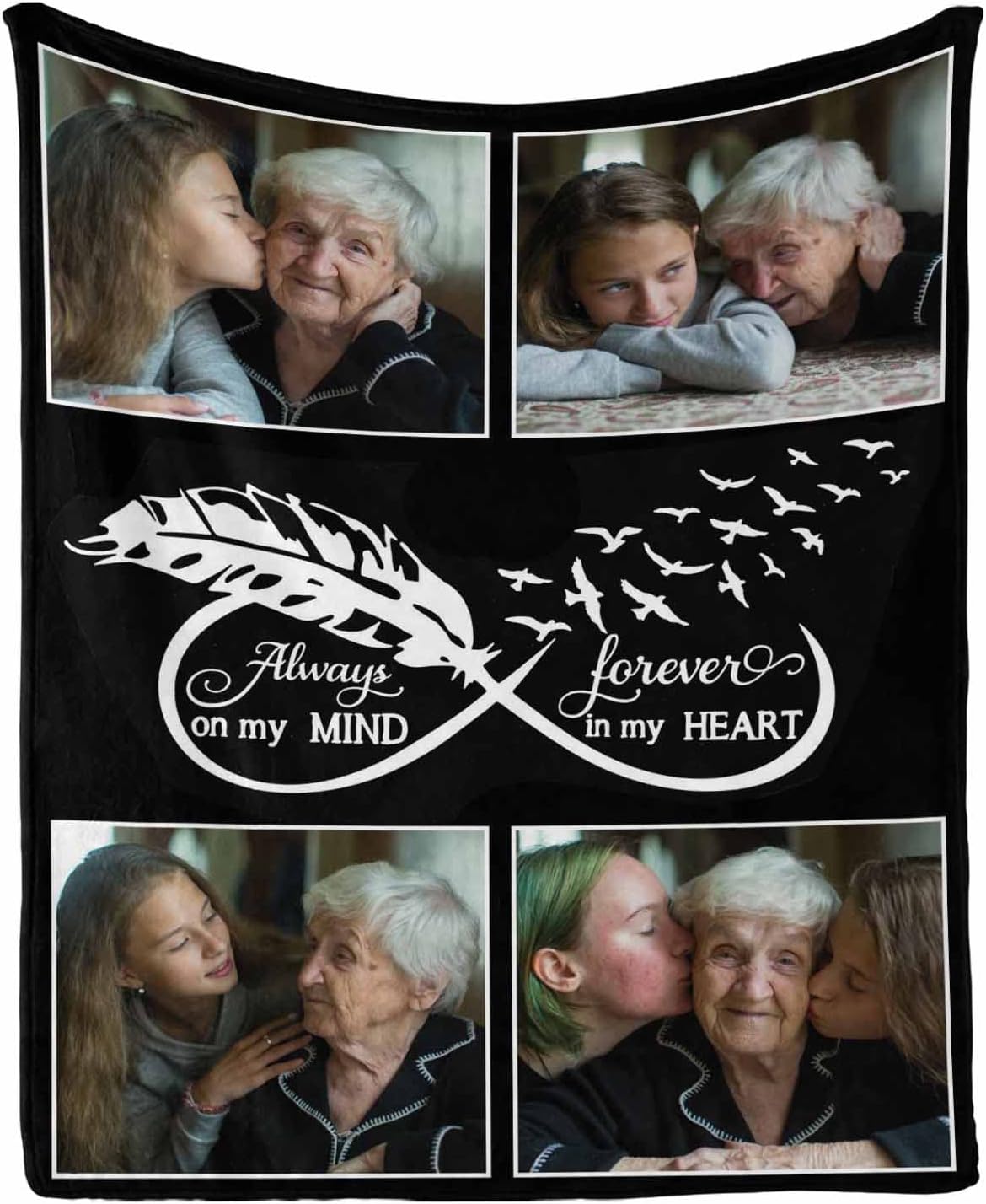 in Loving Memory Personalized Photo Blanket for Loss of Loved one Memorial Throw Blanket - Remembrance Gifts Bereavement Gifts Sympathy Gifts Memorial Gifts 40 x 50 Inches