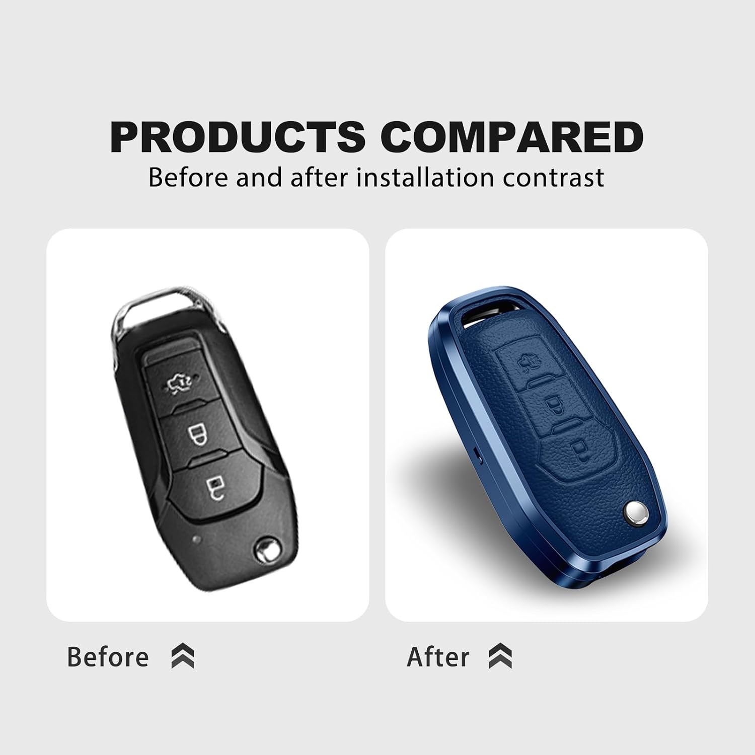 KUNGKIC Car Smart Key Fob Cover Case For Ford Fusion Fiesta Mondeo Escort F-150 F-250 Explorer Ranger MK3 Accessories