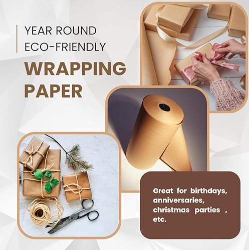 Miniatura 7 de (24 pulgadas x 1200 pies) - Papel Kraft natural, 30 libras. Peso base