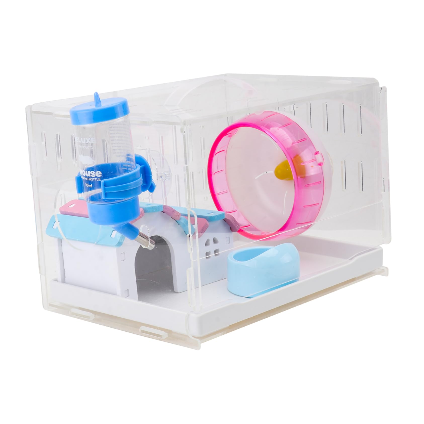Gabbia per Criceti in Acrilico Trasparente, Villa Raffinata Kit, Comoda e Facile da Spostare, per Piccoli Animali in Casa Colore Casuale