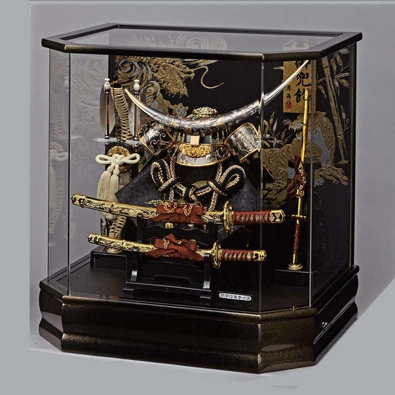 五月人形 ケース入り 兜飾り 六角勝輝 伊達政宗の兜 アクリルケース 幅