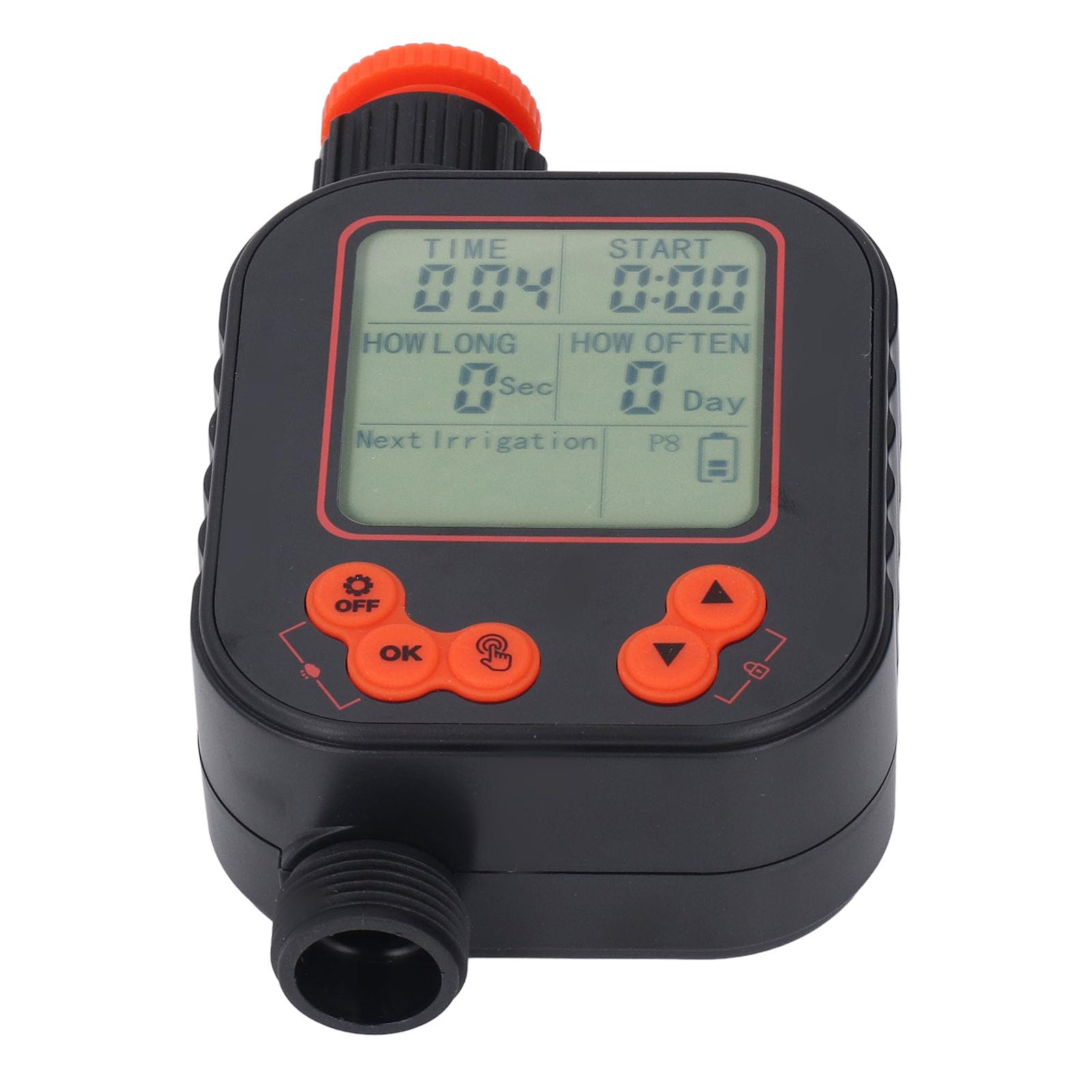 generic Programmatore di Irrigazione Digitale Intelligente con Sensore Pioggia e Display LCD, Controller di Irrigazione Automatico a 8 Programmi per Rubinetto da Giardino, Filettatura