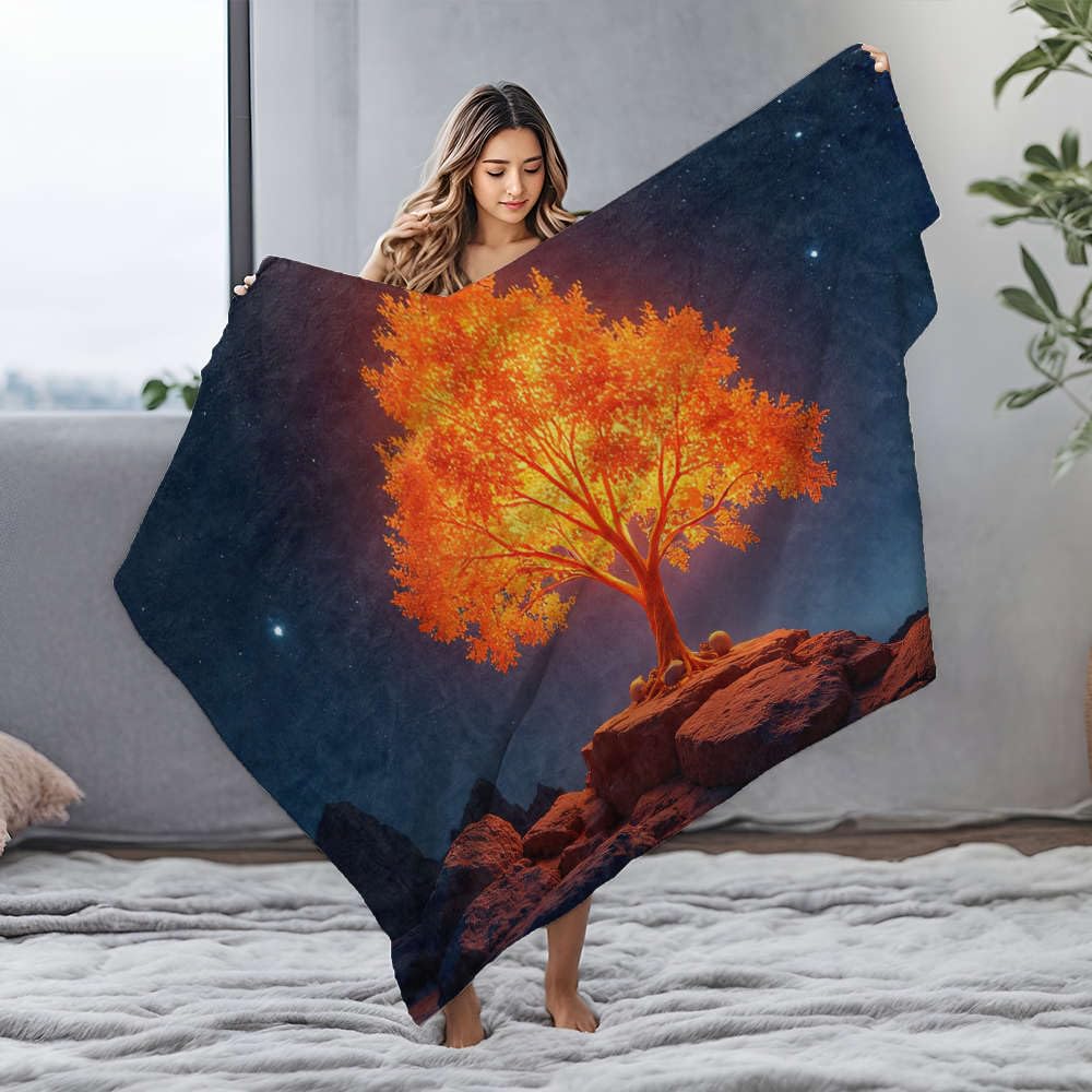Couverture bébé personnalisée flanelle 125x150 cm paysage de Pâques