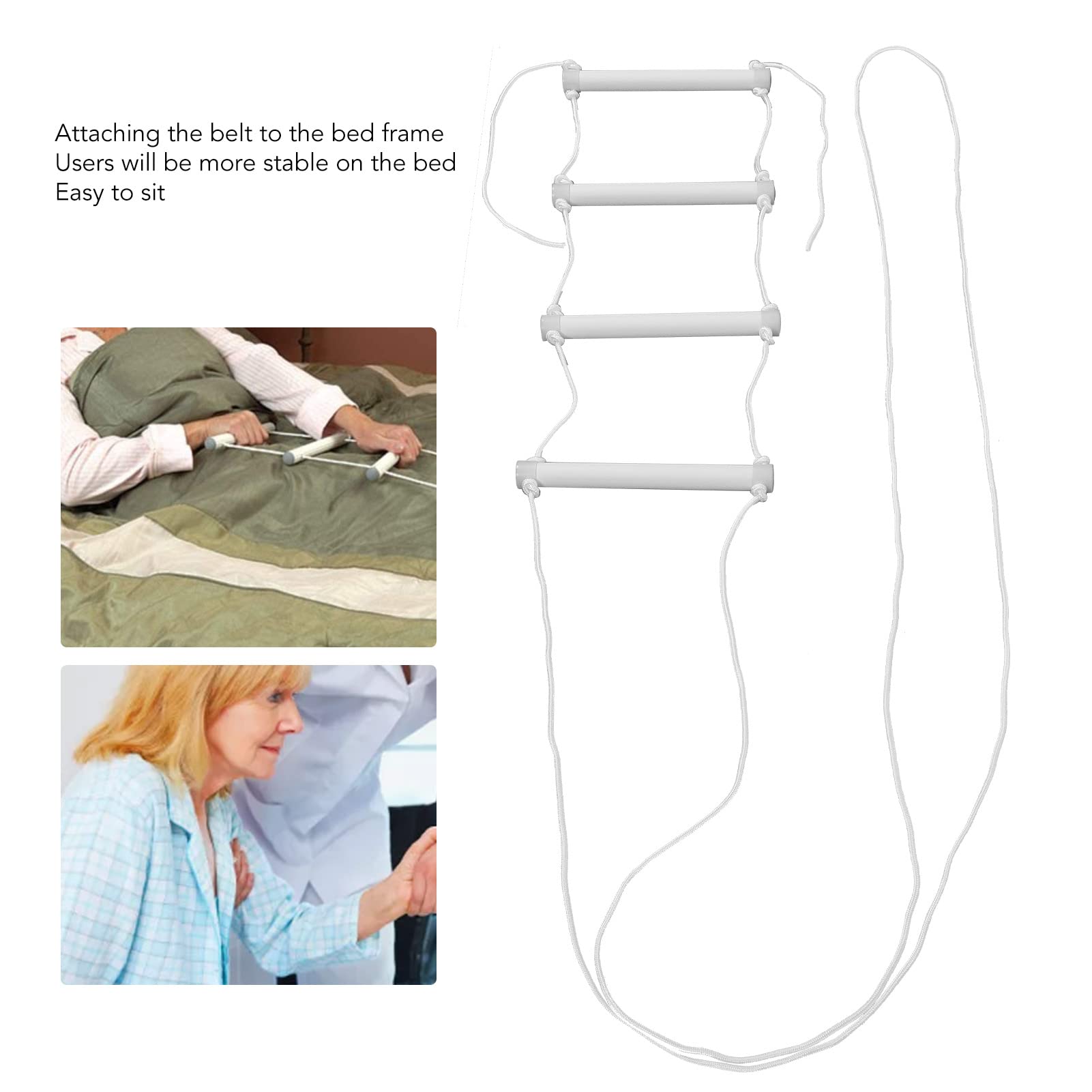 Escalera de Cama Luminosa con Agarre Universal para Ancianos - Asistencia Portátil Fácil y Segura en la Escalera Cama, Cuerda Cama portátil, Asiento Anciano, Universal, Asistencia Luminosa