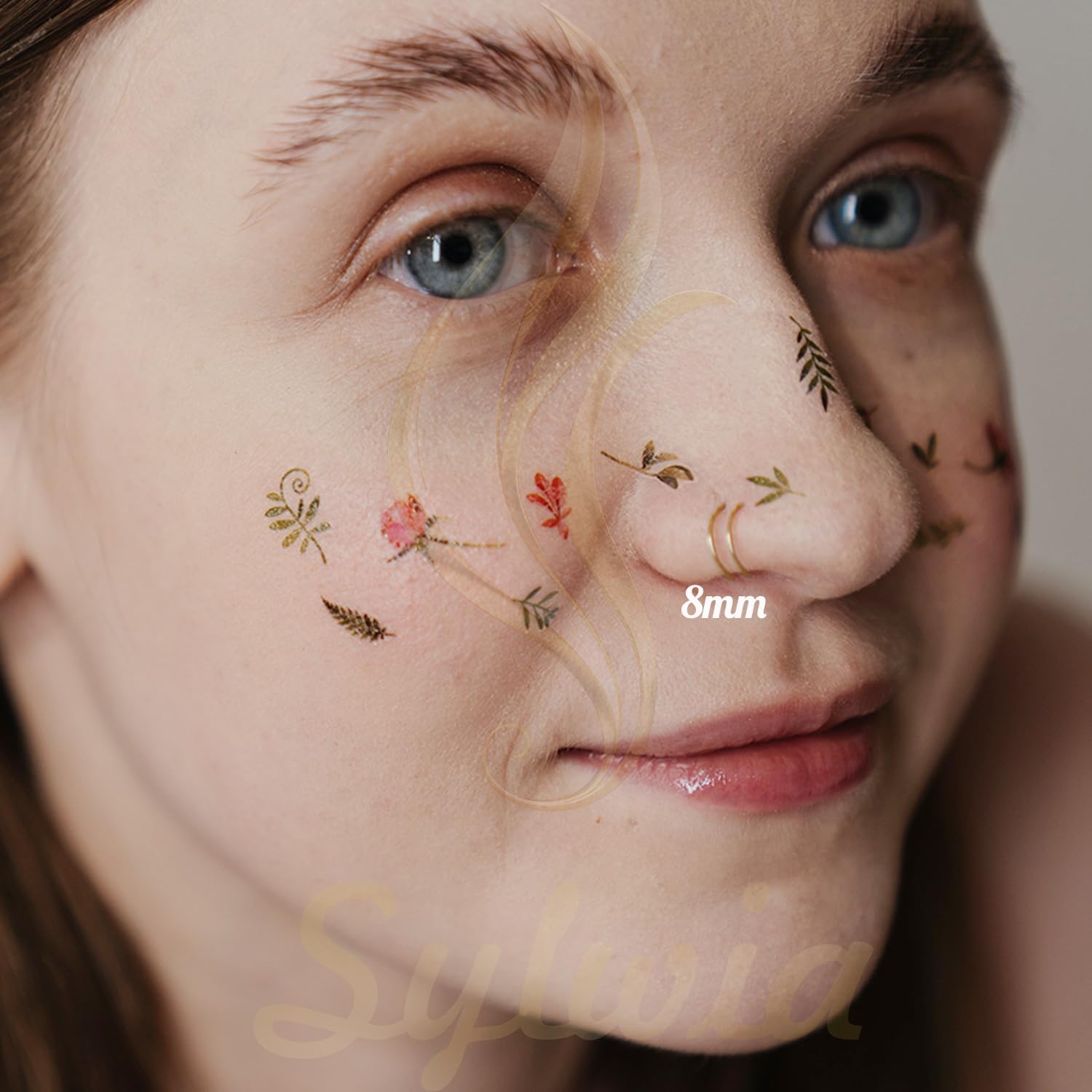 SYLWIA 14k Solid Gold Double Hoop Nose Ring Hoop, Handmade 24g/20g Thin Nose Piercing Jewelry, 6/8/10mm Diameter Hypoallergenic Real Gold Nose Rings for Women Men - Image 5