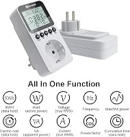 KETOTEK Energiamérő Konnektorba LCD Kijelzővel, Áramfogyasztás Mérő Otthonra Túlterhelés Védelemmel 3680W 2