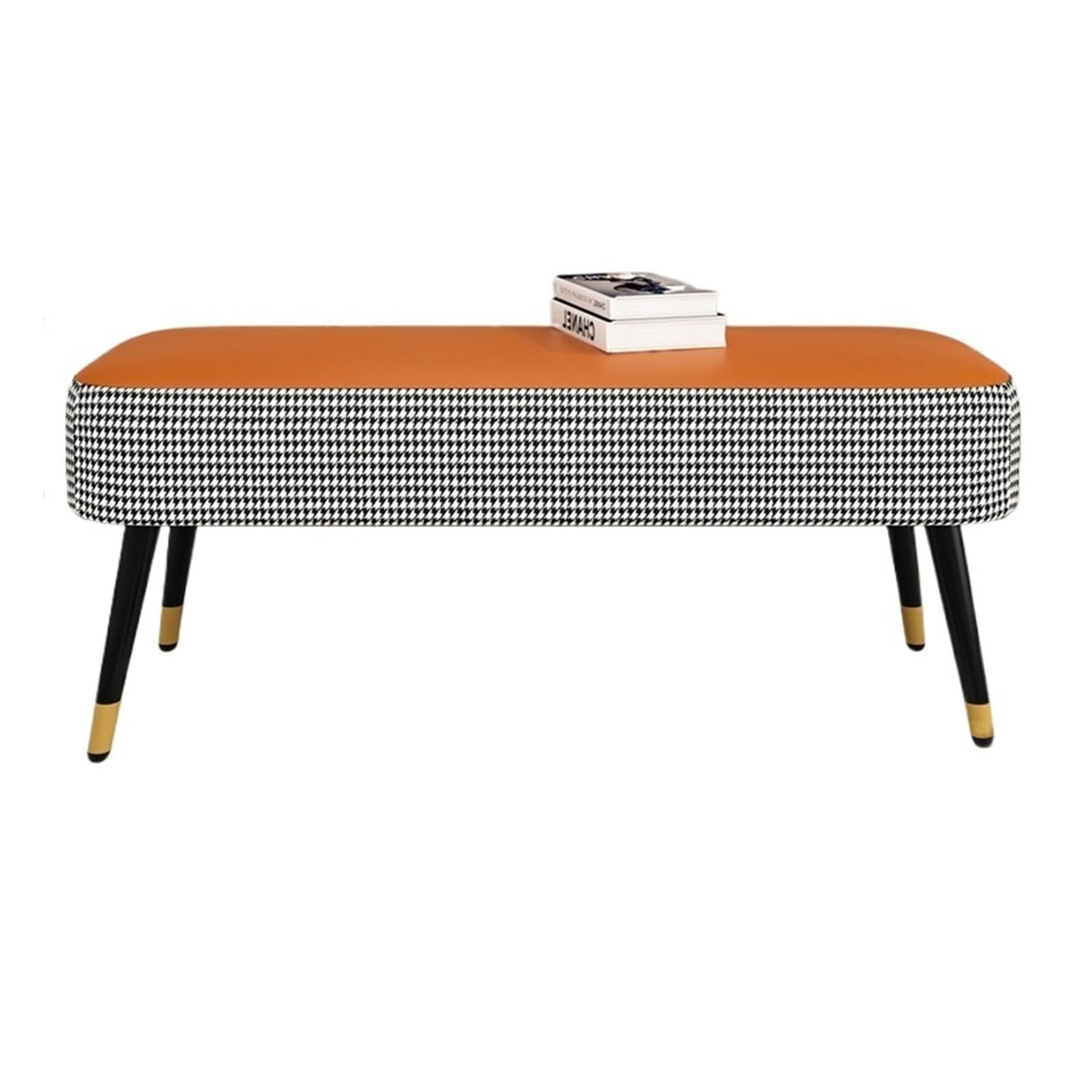 Banc de chambre à coucher rembourré en métal pour bout de lit élégant