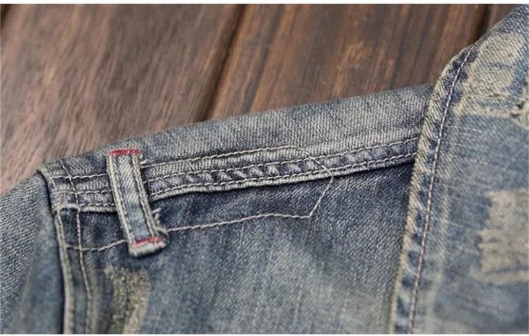 Motorcycle Men's Zipper Motorcycle Denim Jacket Japanese Retro Slim Fit Denim Jacket
