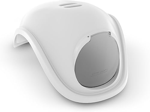 Litter Genie Campana para caja de arena Capucha de cúpula con solapa oscilante Blanco