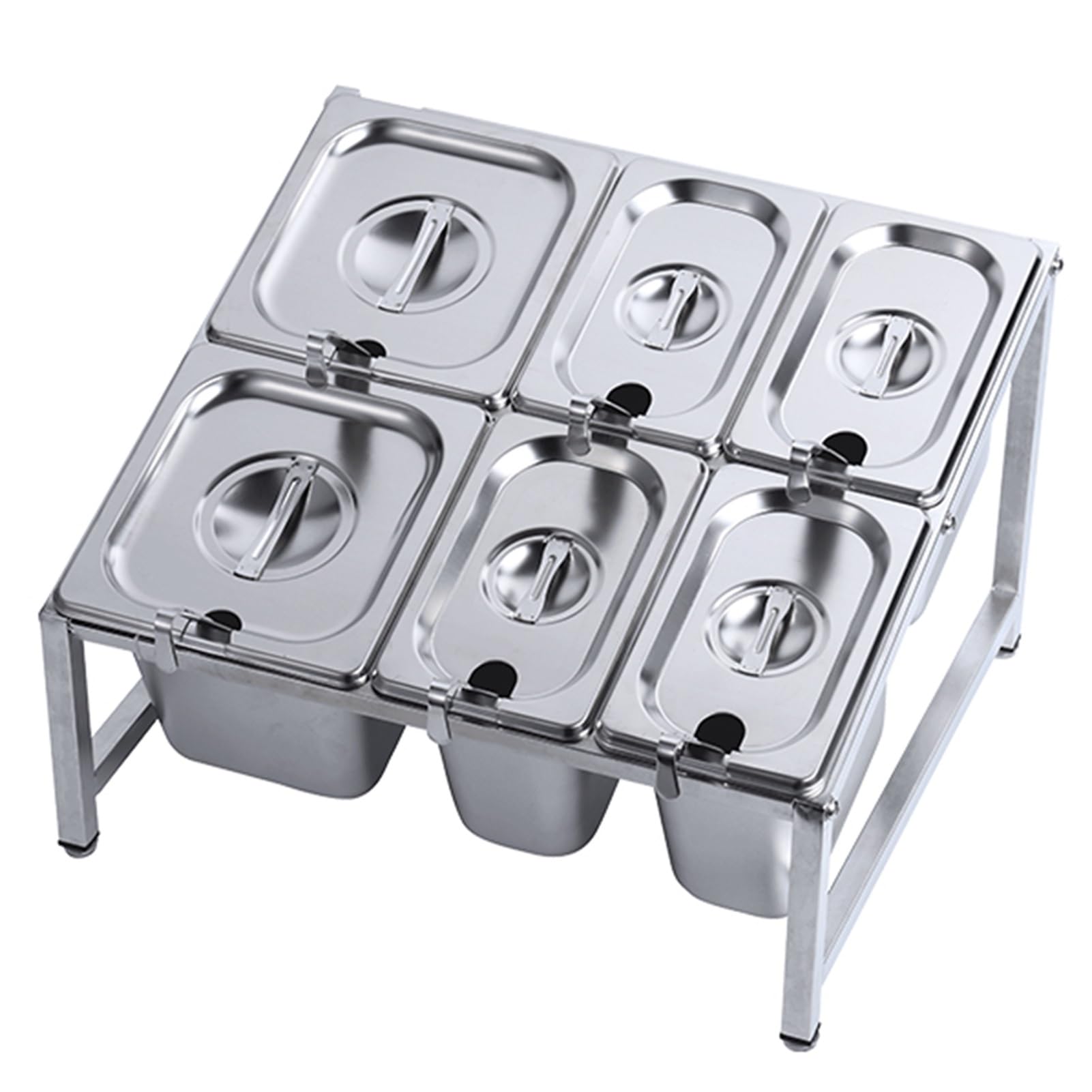 WDSOPK Expandable Spice Racks Organizer Shelf, Stainless Steel Commercial Condiment Racks For Kitchen Buffets, Countertop Food Dispenser For Seasoning Sauce Salad Jam Ingredients (39.4x34.7x25.4cm)