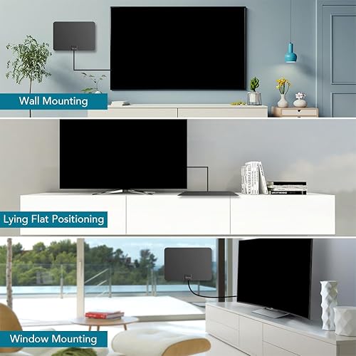 Miniatura 4 de ANTAN Antena HDTV para ventana interior de 35 45 millas de alcance, soporte de 8 K 4K 1080P UHF VHF View HDTV canales con cable coaxial más largo de